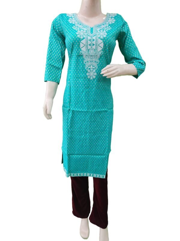 Women kurti with attractive print (kurta only) blend cotton - Image 4