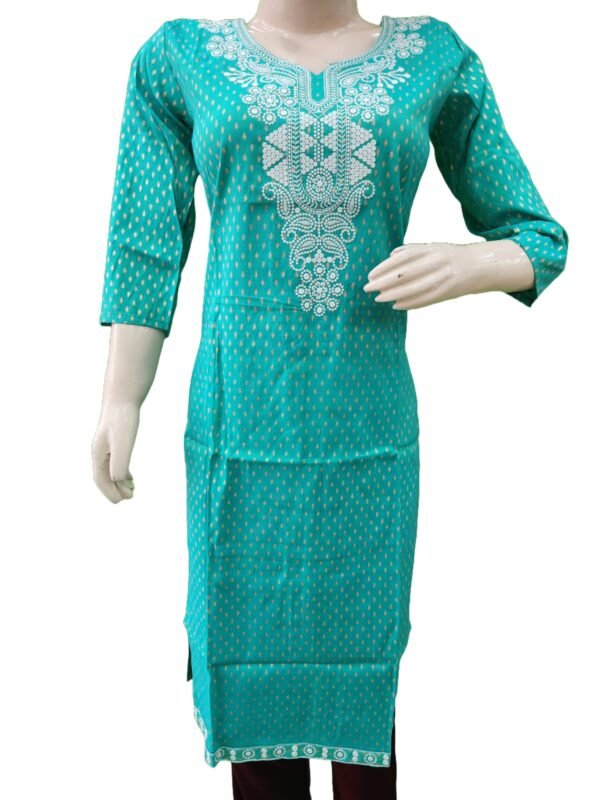 Women kurti with attractive print (kurta only) blend cotton - Image 2