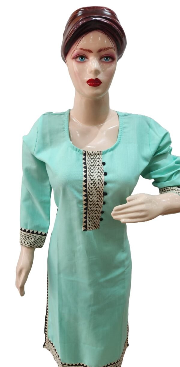 Amazing Green kurti(kurta only) blend cotton - Image 3