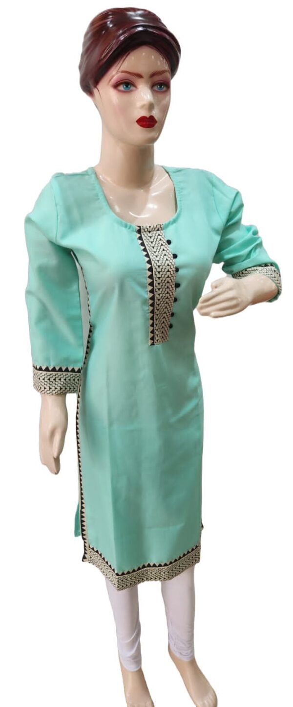 Amazing Green kurti(kurta only) blend cotton - Image 2