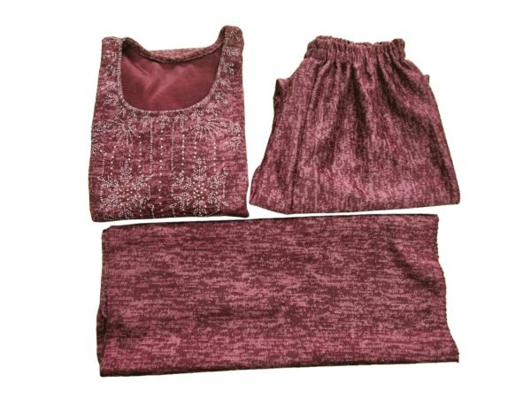 Wollen Kurta, Salwar & Dupatta Set , stone work , XL size , Three Piece Dress ,3 pcs suit - Image 5