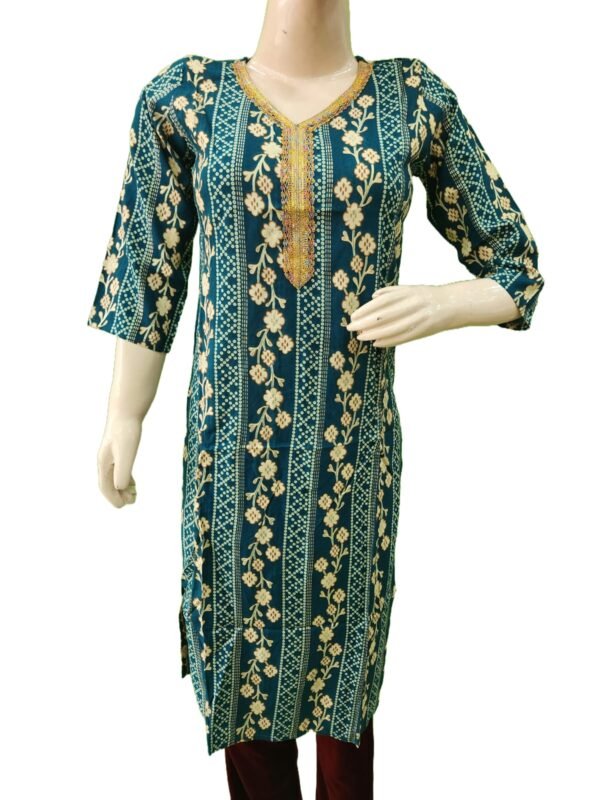 Women kurti with attractive print (kurta only) for office and daily use blend cotton - Image 4