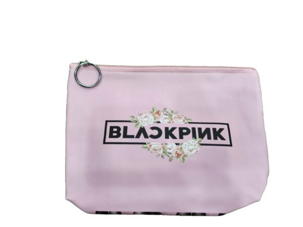 Beautiful Pencil Case Pouch for Kids or Makeup Pouch for ladies with Print Makeup (Black Pink) - Image 3