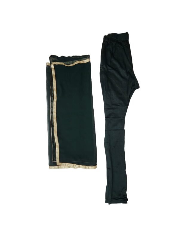Embroidered Georgette Stitched Flared/Anarkali Gown (Green) with bottom lagging dupatta set , Free Size - Image 2