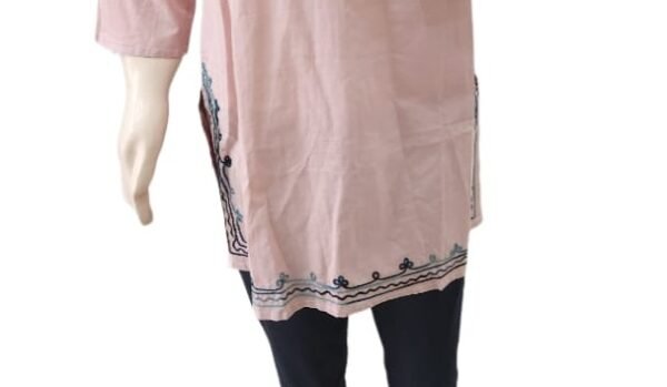 Womens & Girls Casual Regular Short Kurti Top Blend Cotton Embroidery Work (Bust Size : 40 in, Size Length: 44 in) - Image 5