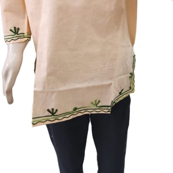 Womens & Girls Casual Regular Short Kurti Top Blend Cotton Embroidery Work (Bust Size : 40 in, Size Length: 44 in) - Image 7