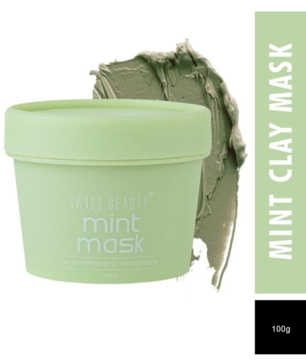 Swiss Beauty Anti Acne Mint Clay Face Mask |Treats Active Acne And Pimples |For Oily Acne-Prone Skin Type | 100 Gm