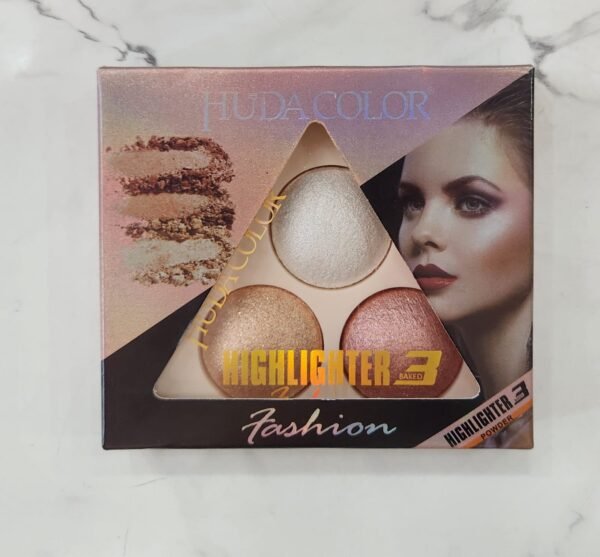 Huda Colour Professional Baked Highlighter and Blusher Pallet For Blushing And Highlight, 6 Gm (Shade 03) (Pack of 1)