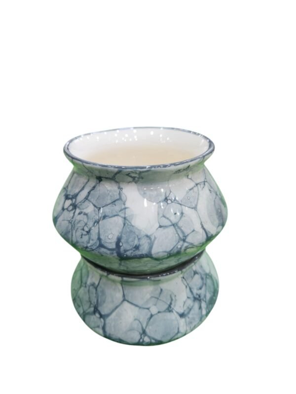 Ceramic Handi (250 ml) – Set of 2 || metallic Grey Handis - Image 3