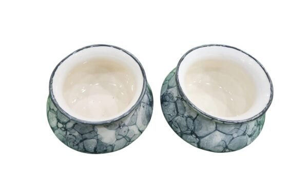 Ceramic Handi (250 ml) – Set of 2 || metallic Grey Handis - Image 6