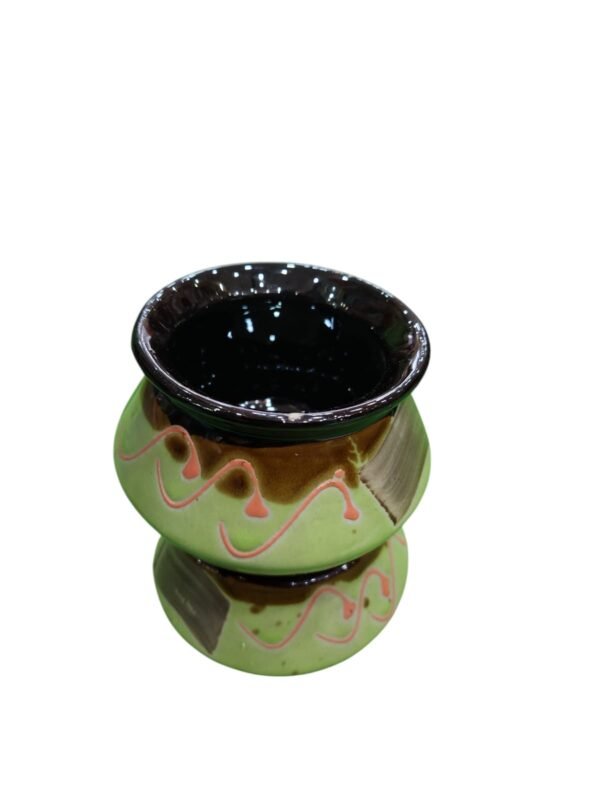 Debu Beautiful Ceramic Handi (250 ml) – Set of 2 || Green Handis - Image 2