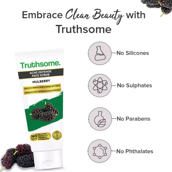 Truthsome Acne Defense Face Scrub - For Acne Prone Skin , for Men/Women Scrub (100 ml) - Image 6
