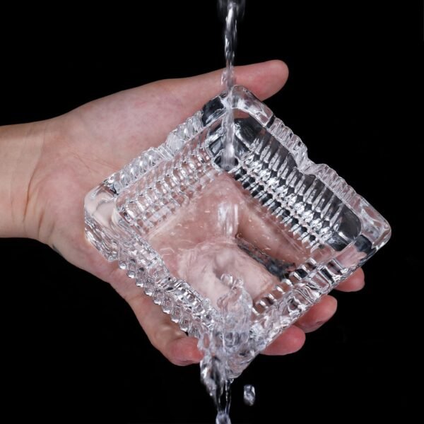 Ashtray, Glass Ashtray Square Crystal Ashtray, Classic Design Ashtray for Weed, Home Large Ashtrays for Cigarettes - Image 6