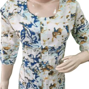 Mayra Abstract Waves Superior Printed Kurti(kurta only)