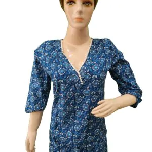 Aishani Blue V NeckSuperior Kurti(kurta only)