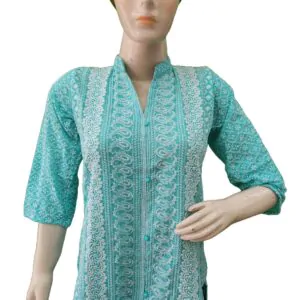 Trendy Chikan Embroidery cotton Kurti (kurta only)