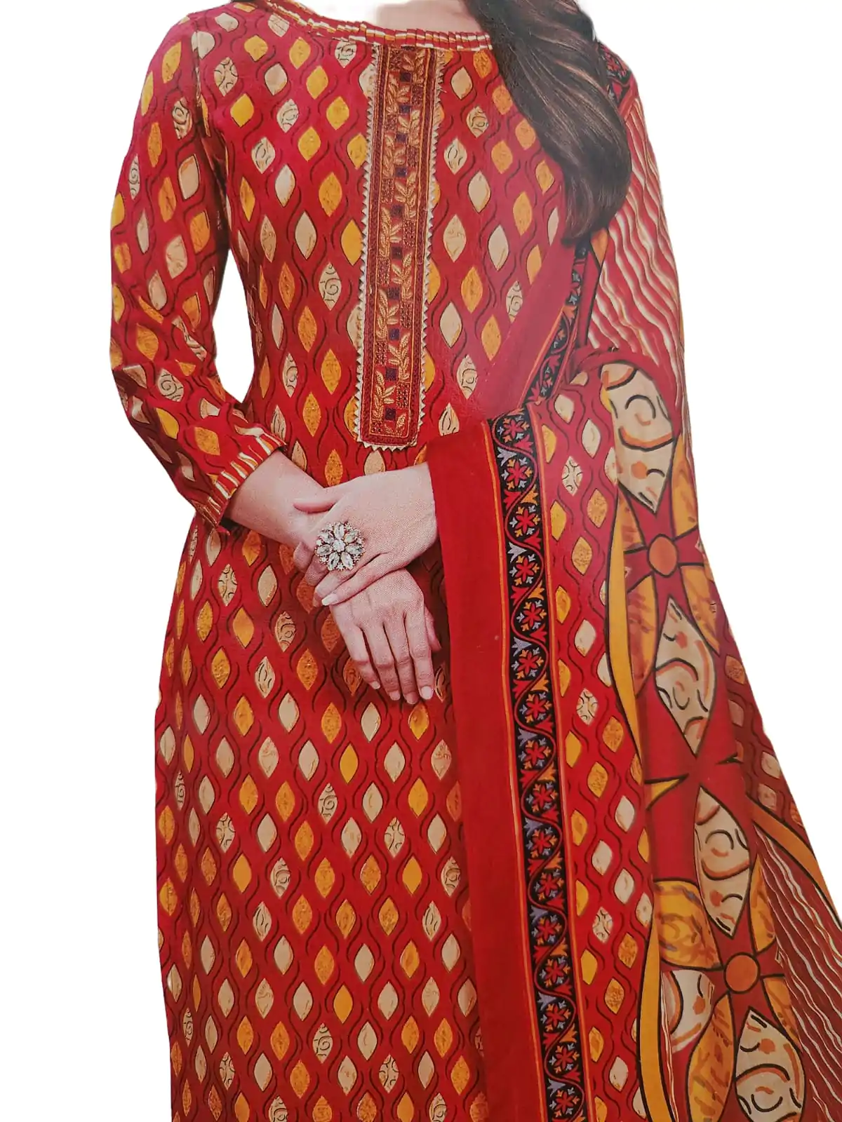 Adrika Fashionable Women Cotton Salwar Suit Dress Material With Dupatta, Unstitched Traditional Suit Set Cotton Unstitched Salwar Suit Dress Material - Image 2