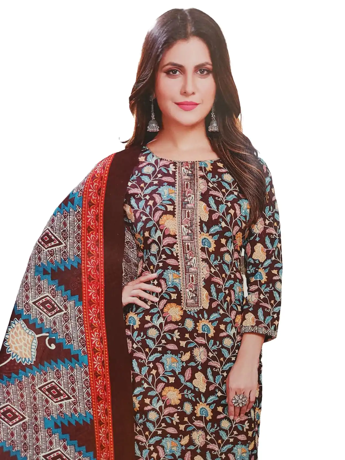 Women Cotton Salwar Suit Dress Material With Dupatta, Unstitched Traditional Salwar Suit Dress Material