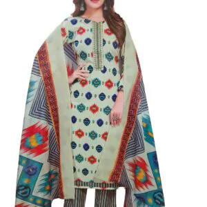 Jensuits Trendy Women Cotton Salwar Suit Dress Material With Dupatta, Unstitched Traditional Suit Set Cotton Unstitched Salwar Suit Dress Material