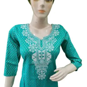 Women kurti with attractive print (kurta only) blend cotton