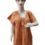 Women Cotton Blend Printed Maxi Nightdress Maxi – Mustard (XL)