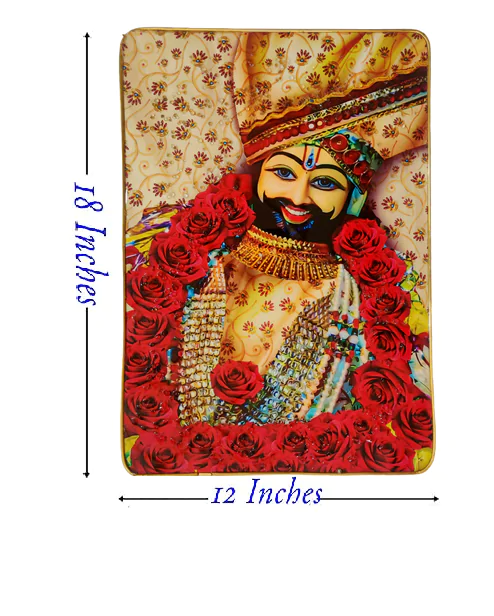 Premium Epoxy Glossy Crystal Khatu Shyam Ji Painting with Gold Slim Frame | Devotional 3D Wall Art for Home, Office & Temple | Ready to Hang | 12 x 18 Inches - Image 8