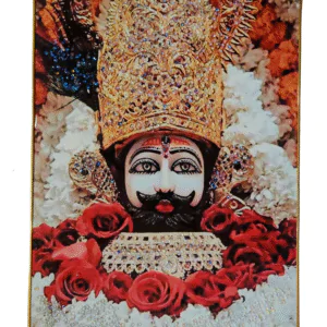 Khattu Shyam Baba crystal stone Painting Embedded with Golden Frame | Size 12 inch x 18 inch