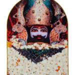 Khattu Shyam Baba crystal stone Painting Embedded with Golden Frame | Size 12 inch x 18 inch