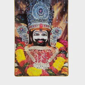 Khattu Shyam Baba crystal stone Painting Embedded with Golden Frame | Size 12 inch x 18 inch