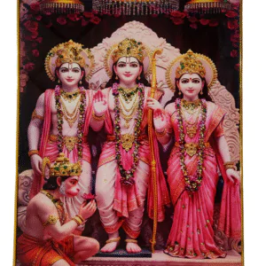 Premium Shri Ram Crystal Wall Painting with Epoxy Gloss Finish & Gold Slim Frame | Embossed HD Wall Art for Living Room, Bedroom & Pooja Room | 12 x 18 Inch