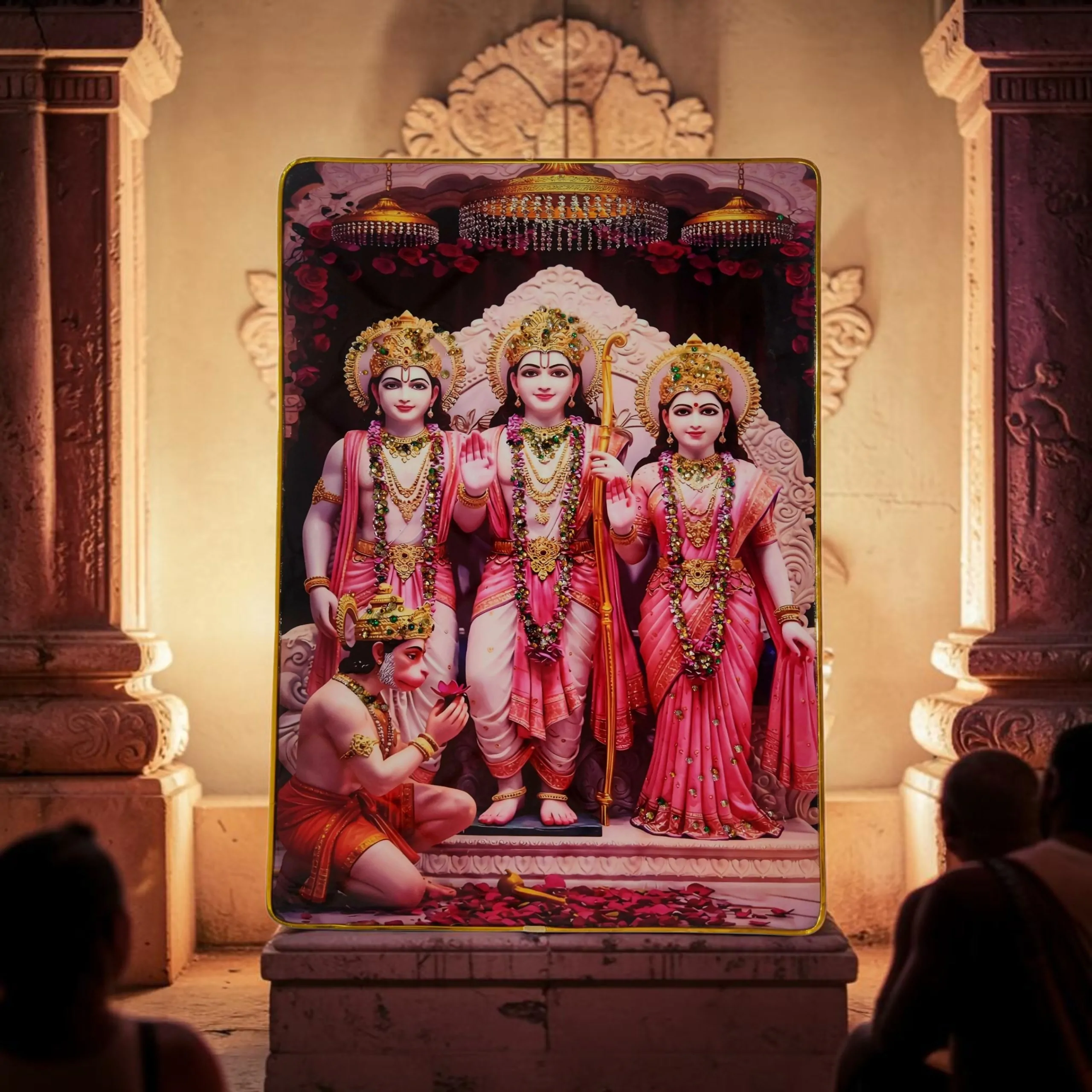 Premium Shri Ram Crystal Wall Painting with Epoxy Gloss Finish & Gold Slim Frame | Embossed HD Wall Art for Living Room, Bedroom & Pooja Room | 12 x 18 Inch - Image 5